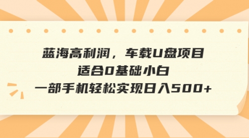 2023072004551782 【副业项目6781期】蓝海高利润,车载U盘项目,适合0基础小白,一部手机轻松实现一天500+